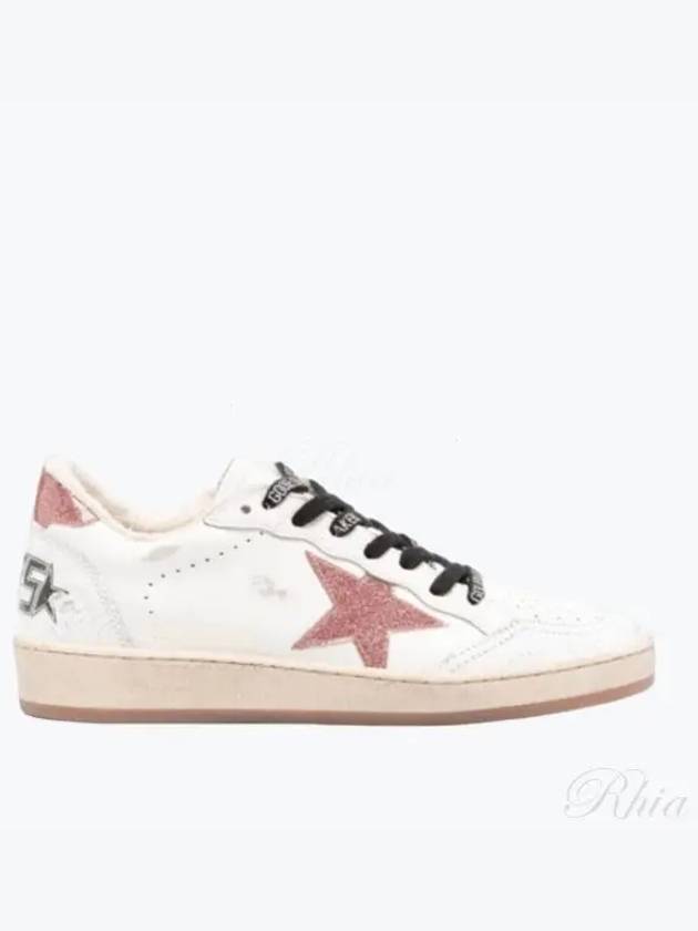 Ball Star Leather Low Top Sneakers Peach White - GOLDEN GOOSE - BALAAN 2