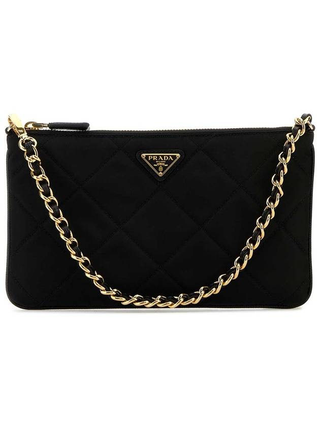 Triangle Logo Chain Pouch Shoulder Bag Black - PRADA - BALAAN 2