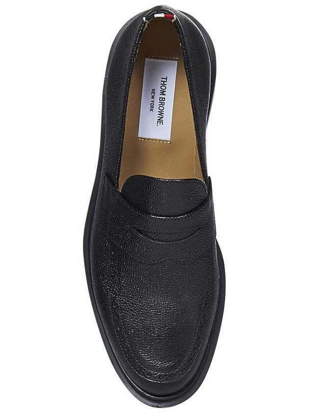 Pebble Grain Rubber Sole Penny Loafer Black - THOM BROWNE - BALAAN 5