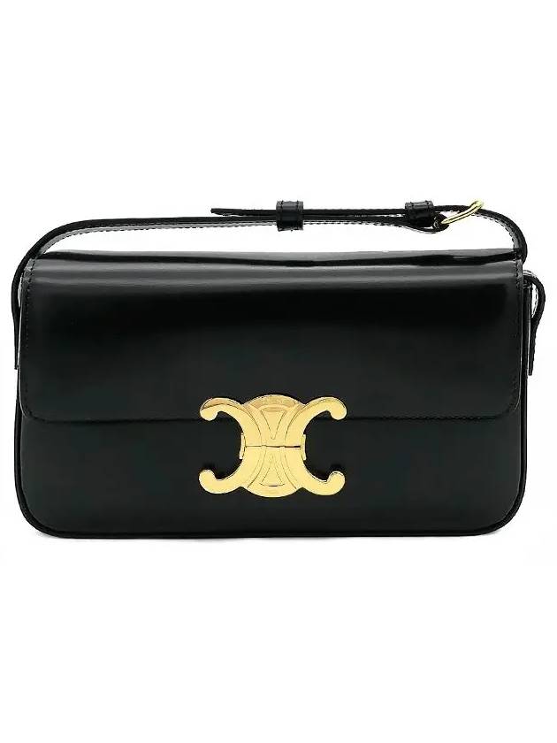 Claude Shiny Calfskin Shoulder Bag Black - CELINE - BALAAN 3