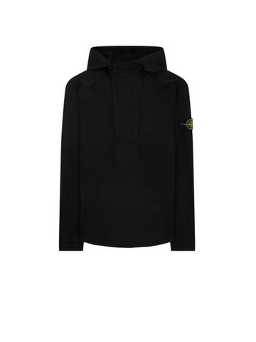 Wappen Patch Half Zip Up Hoodie Black - STONE ISLAND - BALAAN 1