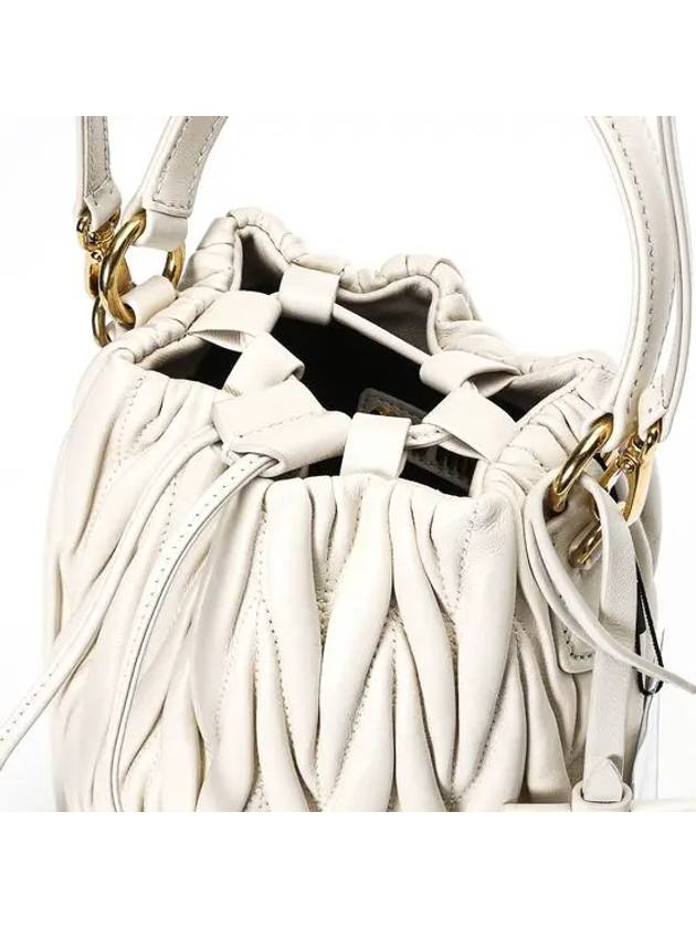 Matelasse Nappa Leather Bucket Bag White - MIU MIU - BALAAN 6