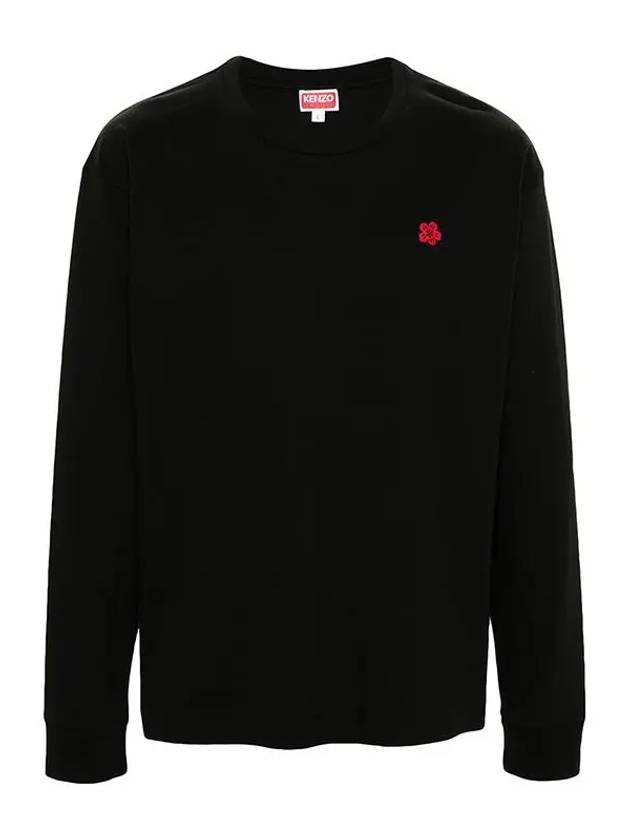 Boke Flower Embroidery Cotton Long Sleeve T-Shirt Black - KENZO - BALAAN 2