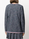 Women's Small Hairline CheckTweed Cardigan Navy - THOM BROWNE - BALAAN 5