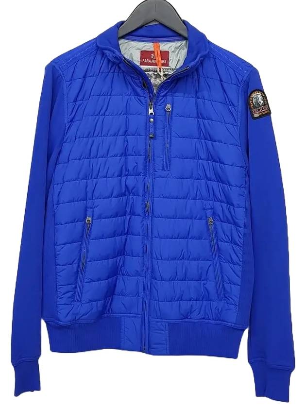 Parajumpers PMFLEFN02 516 Knit Padding Zip up Blue - STONE ISLAND - BALAAN 1