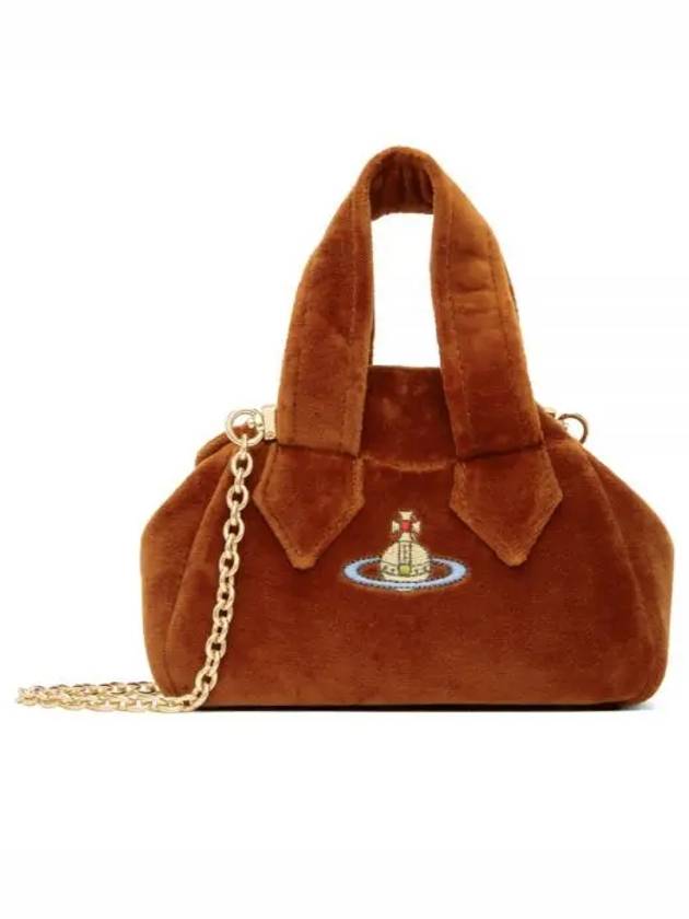 Yasmine Velvet Archive Tote Bag Brown - VIVIENNE WESTWOOD - BALAAN 2