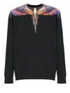 Icon Wings Printing Crew Neck Cotton Sweatshirt Black - MARCELO BURLON - BALAAN 2