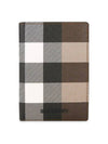 Checked Leather Card Wallet Dark Birch Brown - BURBERRY - BALAAN 2