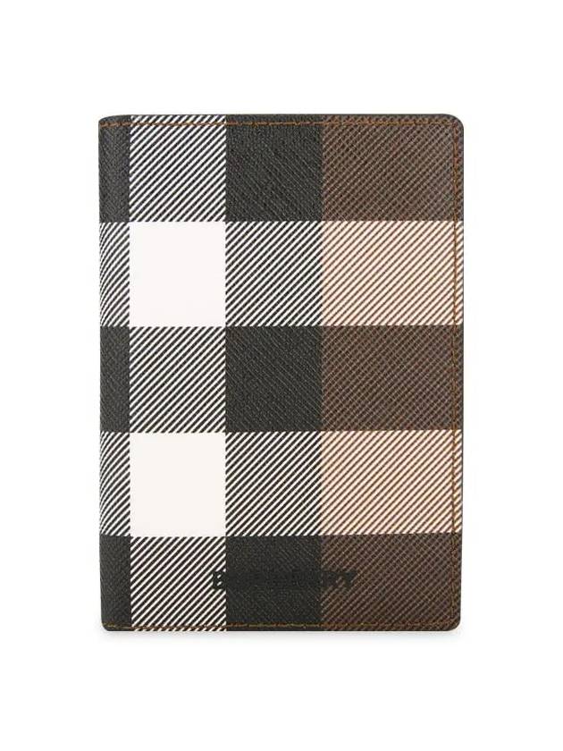 Checked Leather Card Wallet Dark Birch Brown - BURBERRY - BALAAN 4