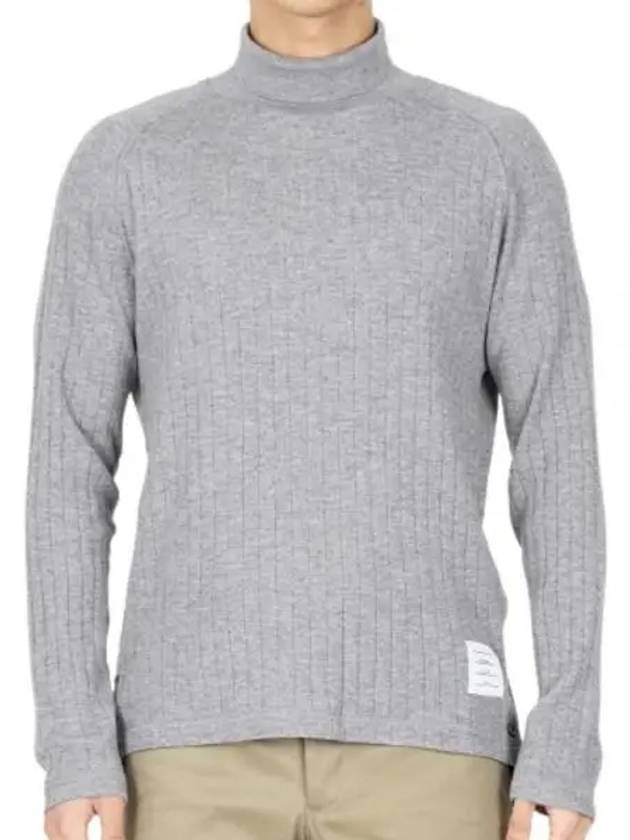 Raglan Roll Neck Virgin Wool Turtleneck Grey - THOM BROWNE - BALAAN 2