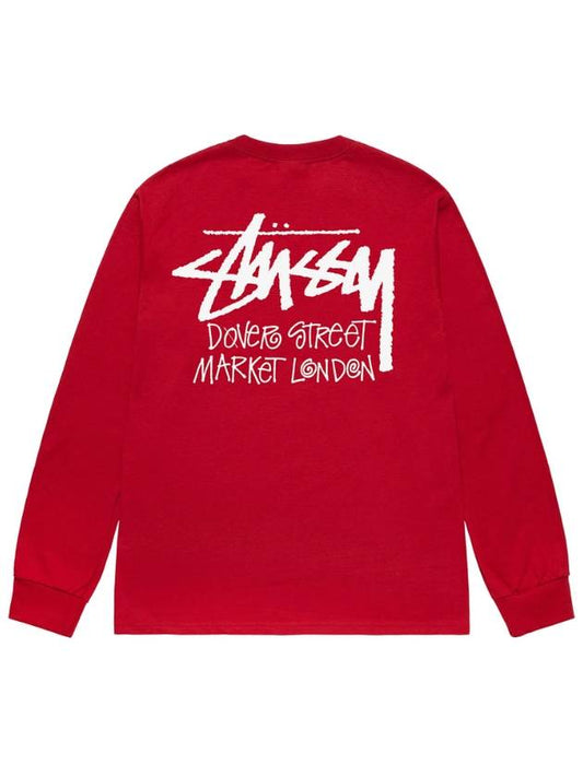 Stock Dover Street Market London Long Sleeve T-Shirt Dark Red 3993738 Stock DSM London LS T Shirt Dark Red - STUSSY - BALAAN 1