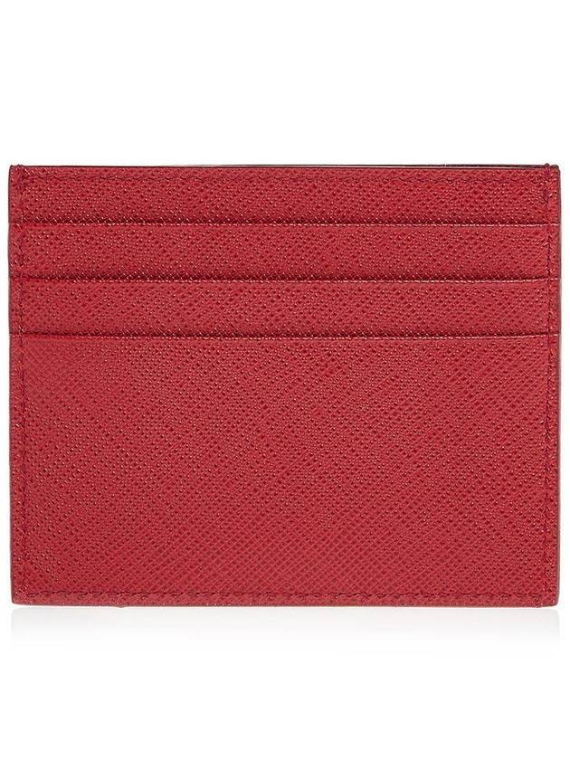 Metal Logo Saffiano Card Wallet Red - PRADA - BALAAN 4