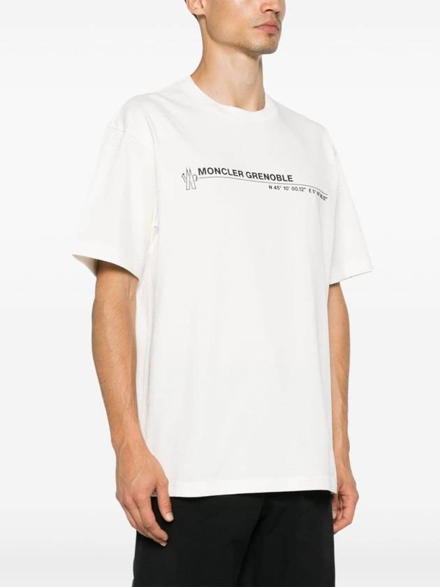 Logo Print Short Sleeve T Shirt White - MONCLER - BALAAN 4