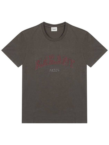 Isabel Marant HONORE Short Sleeve TShirt TS0069FA A1N97E 02FK FADED BLACK IMA238fk - ISABEL MARANT - BALAAN 1