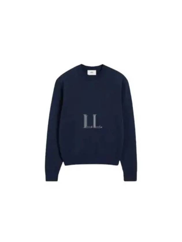 Embroidered Heart Logo Sweatshirt Navy - AMI - BALAAN 2