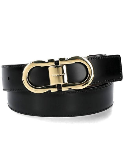 Gancini Reversible Leather Belt Dark Barolo - SALVATORE FERRAGAMO - BALAAN 2