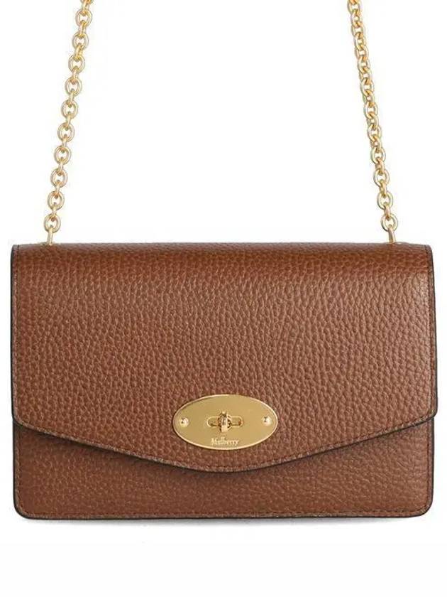 Women's Darley Leather Chain Small Shoulder Bag Brown - MULBERRY - BALAAN 2