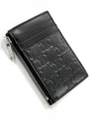 Zipper Calfskin Triomphe Embossed Card Wallet Black - CELINE - BALAAN 6