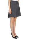 double face knit 4 bar mini pleated skirt dark Grey - THOM BROWNE - BALAAN.