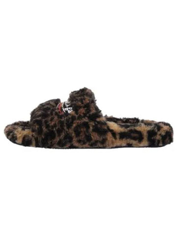 furry slide sandals leopard - BALENCIAGA - BALAAN 1