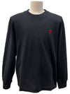 Small Heart Logo Long Sleeve T-Shirt Black - AMI - BALAAN 2