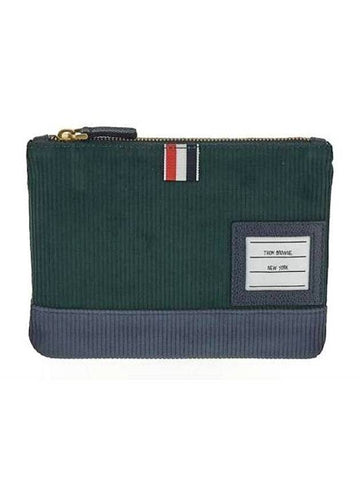 Logo Patch Clutch Bag Green - THOM BROWNE - BALAAN 1