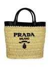 Small crochet leather tote bag - PRADA - BALAAN 1