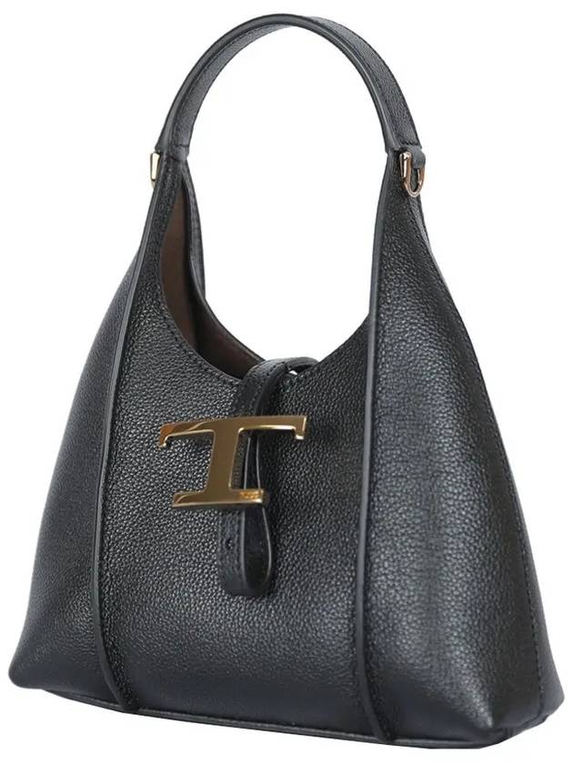 T Timeless Leather Micro Shoulder Bag Black - TOD'S - BALAAN 5