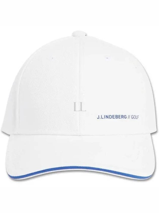 Men's Sunny Logo Print Polyester Twill Ball Cap White - J.LINDEBERG - BALAAN 2