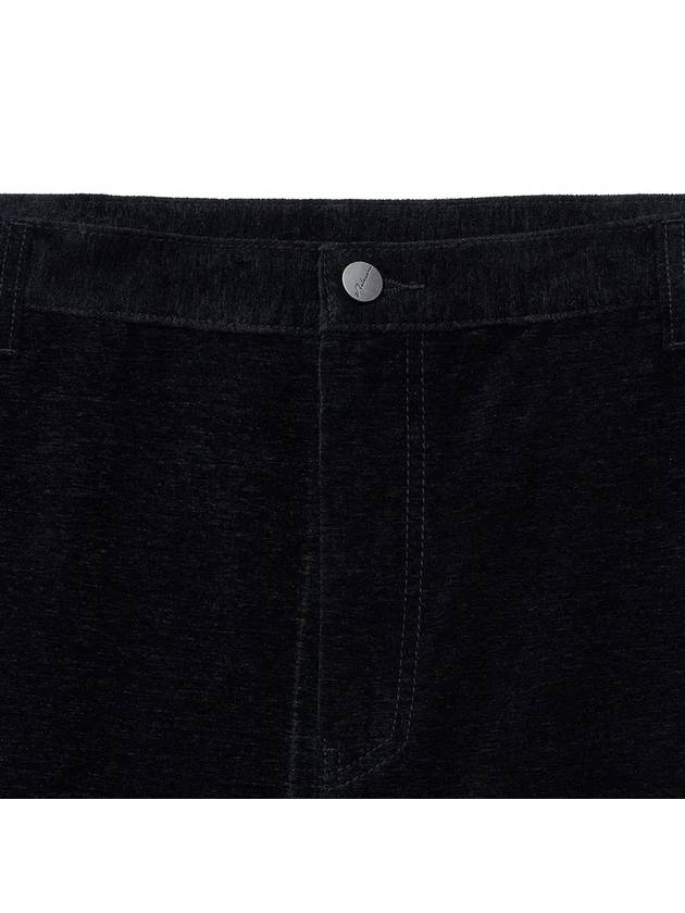 Velvet texture wide denim pants black - NOIRER - BALAAN 5