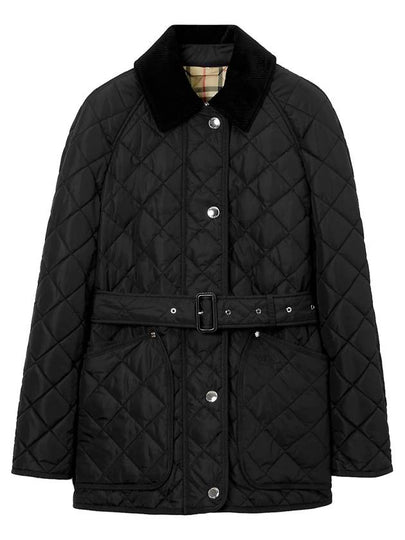 Diamond Quilted Nylon Jacket Black - BURBERRY - BALAAN 2