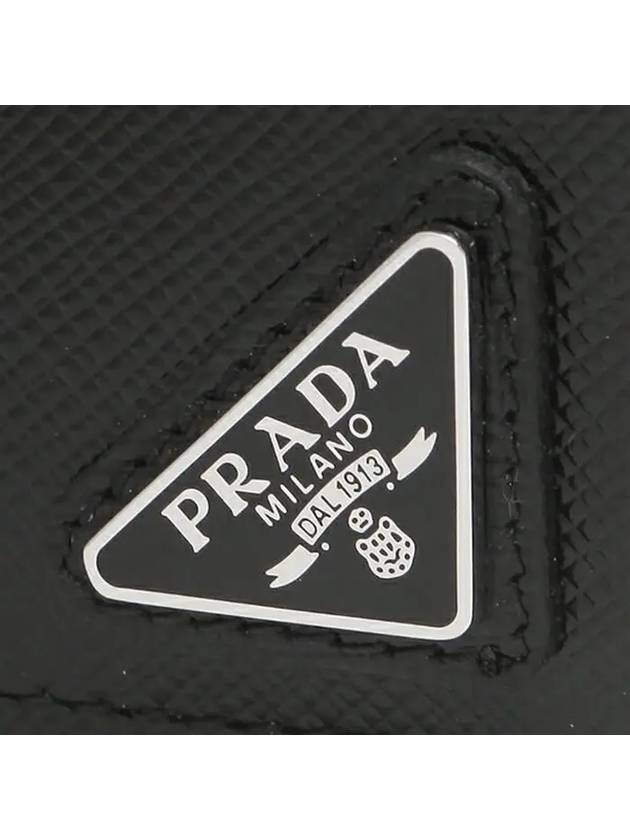 Triangle Logo Saffiano Card Wallet Black - PRADA - BALAAN 7