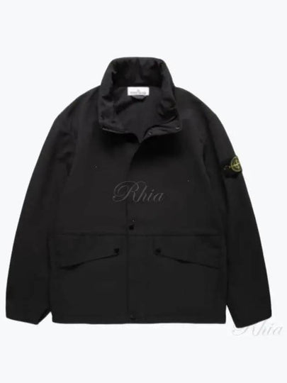 Logo Light Soft Shell Jacket Black - STONE ISLAND - BALAAN 2