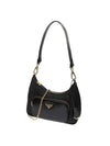 Re-Nylon Brushed Leather Mini Bag Black - PRADA - BALAAN 1