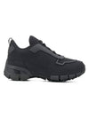 Neoprene And Leather Low-Top Sneakers Black - PRADA - BALAAN 4