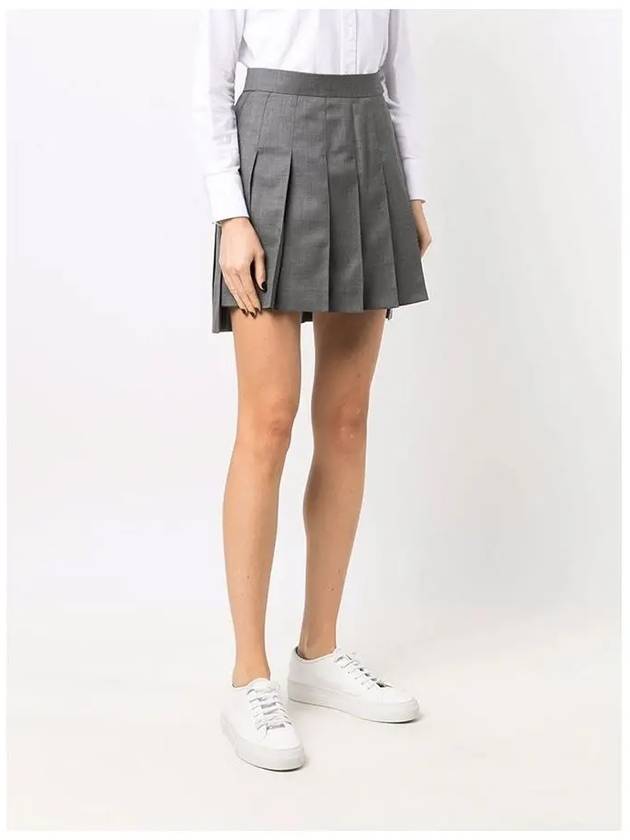 RMB Wool Mini Pleated Skirt Grey - THOM BROWNE - BALAAN 5