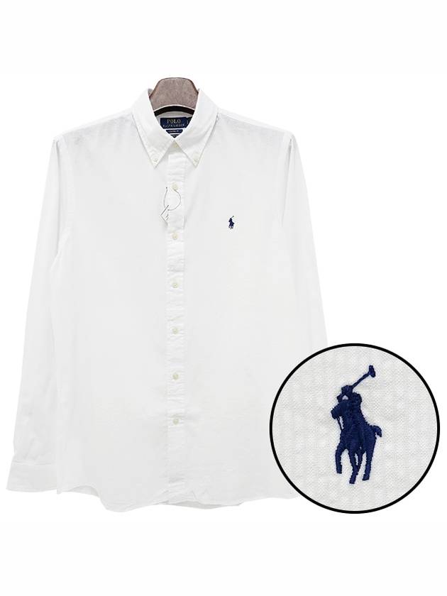 Embroidered Logo Sports Cotton Long Sleeve Shirt White - POLO RALPH LAUREN - BALAAN 2