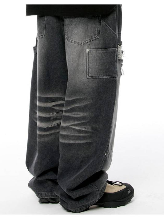 Double Knee Carpenter Wide Denim Pants TP0057 - FLAVORISM - BALAAN 2