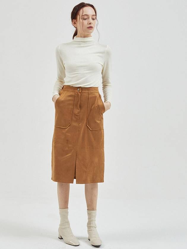 Suede H Banding Skirt Camel - MANAVIS7 - BALAAN 3