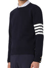 4 Bar Armband Milano Stitch Knit Top Navy - THOM BROWNE - BALAAN 4