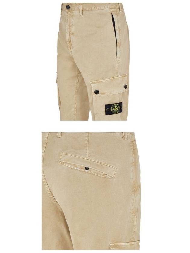 Wappen Patch Slim Fit Straight Pants Beige - STONE ISLAND - BALAAN 6