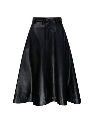 Flare leather A line skirt black - BALENCIAGA - BALAAN 1