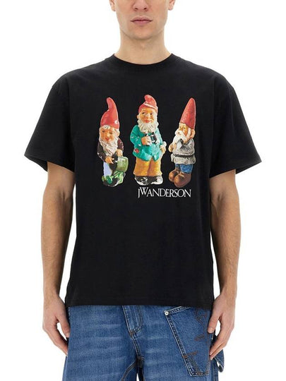 Gnome Trio Print Short Sleeve T Shirt Black - JW ANDERSON - BALAAN 2