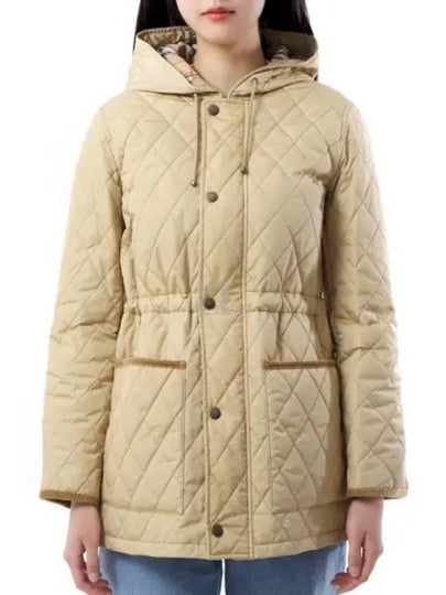 Hooded Quilted Parka Flax - BURBERRY - BALAAN 2