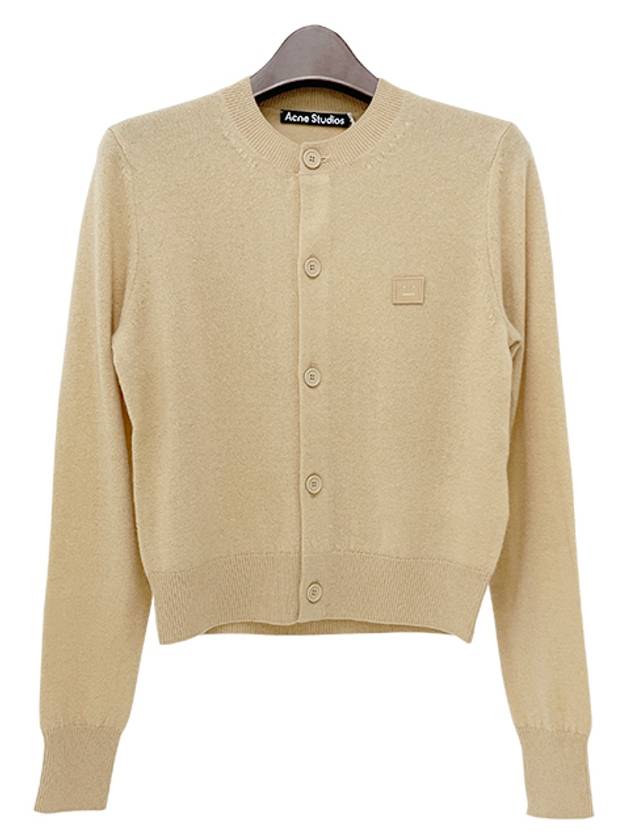 Face Patch Crop Cardigan Biscuit Beige - ACNE STUDIOS - BALAAN 3