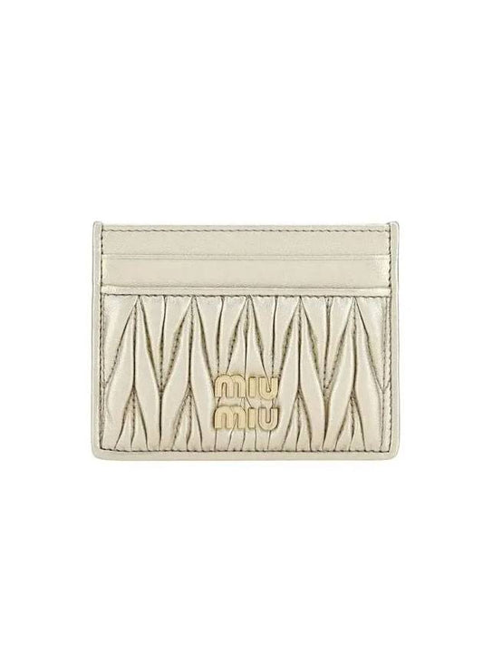 Materasse Nappa Leather Card Wallet Gold - MIU MIU - BALAAN 1