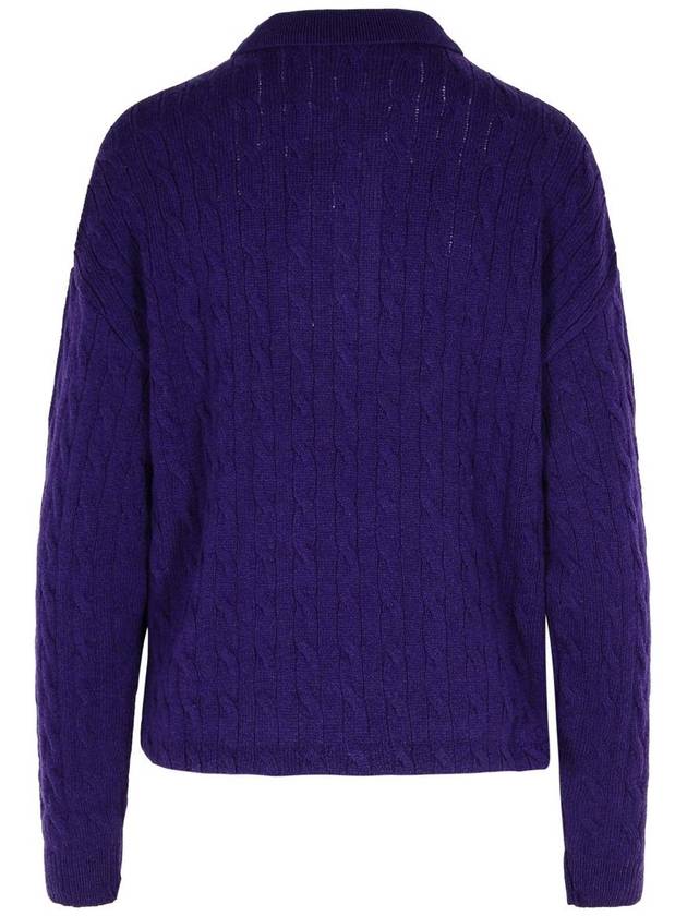 Polo Ralph Lauren Purple Cashmere Blend Polo Shirt - POLO RALPH LAUREN - BALAAN 3