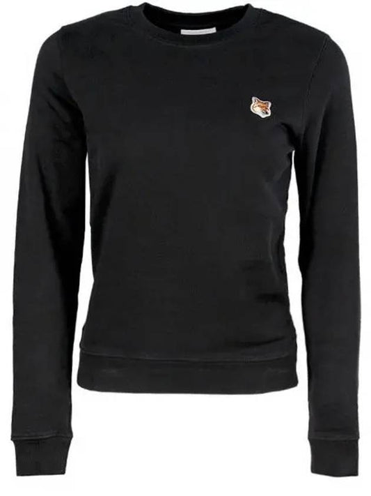 Fox Head Patch Regular Sweatshirt Black - MAISON KITSUNE - BALAAN 2