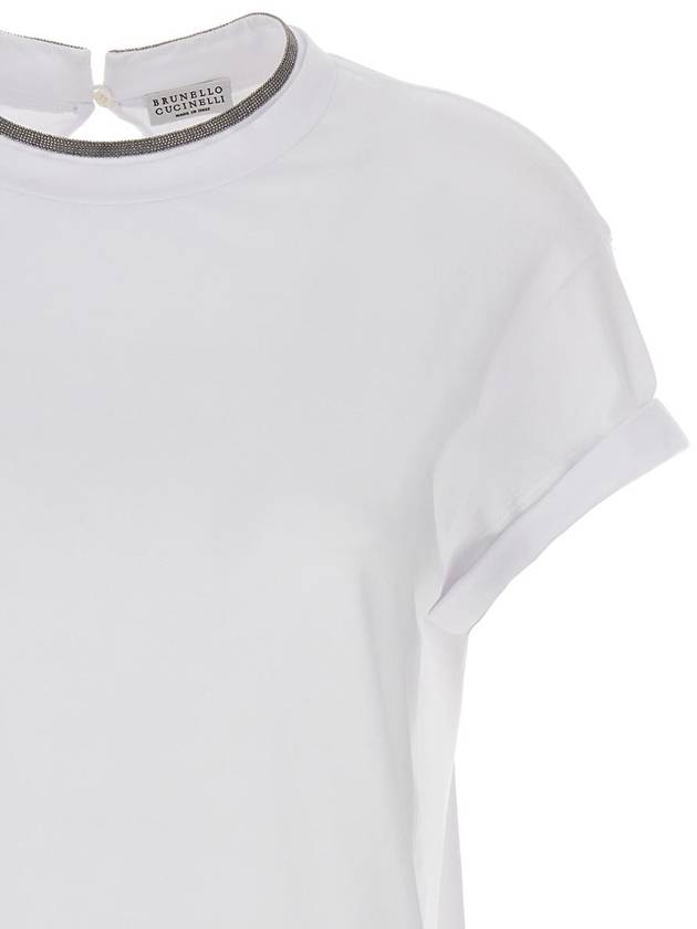 Monilli Crew Neck Short Sleeve T-Shirt White - BRUNELLO CUCINELLI - BALAAN 4