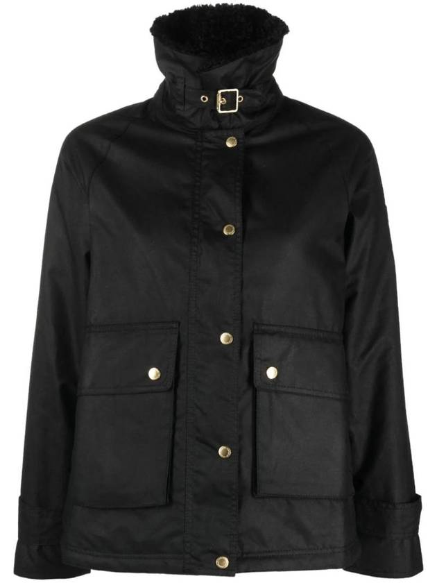 High Neck Two Pocket Jacket Black - BARBOUR - BALAAN 1